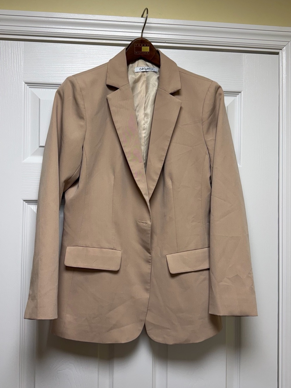 Cato Nude/Tan Single-Button Blazer Jacket